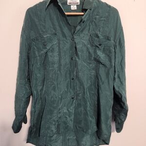 Vintage Green Button-Up Shirt